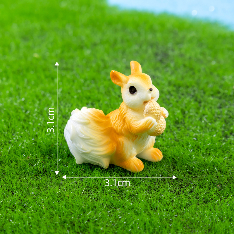 Dekorácia pre terárium zo živice: DIY machová krajina so malým veveričkou – dekorácia do akvária/terária