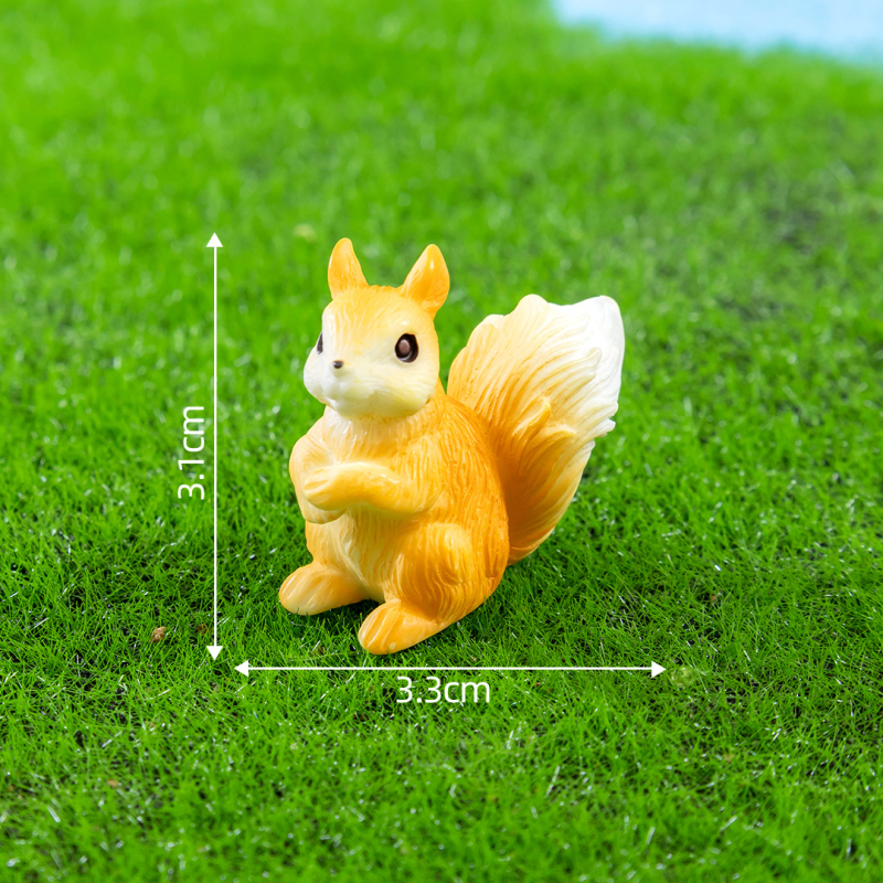 Dekorácia pre terárium zo živice: DIY machová krajina so malým veveričkou – dekorácia do akvária/terária