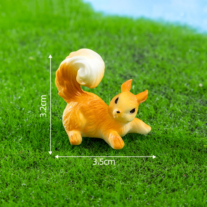 Dekorácia pre terárium zo živice: DIY machová krajina so malým veveričkou – dekorácia do akvária/terária