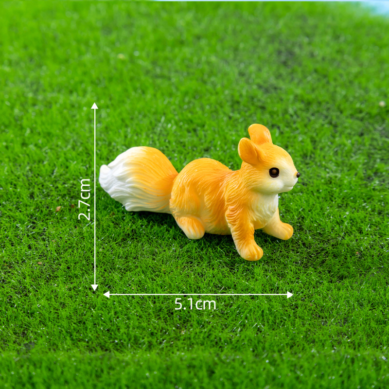 Dekorácia pre terárium zo živice: DIY machová krajina so malým veveričkou – dekorácia do akvária/terária