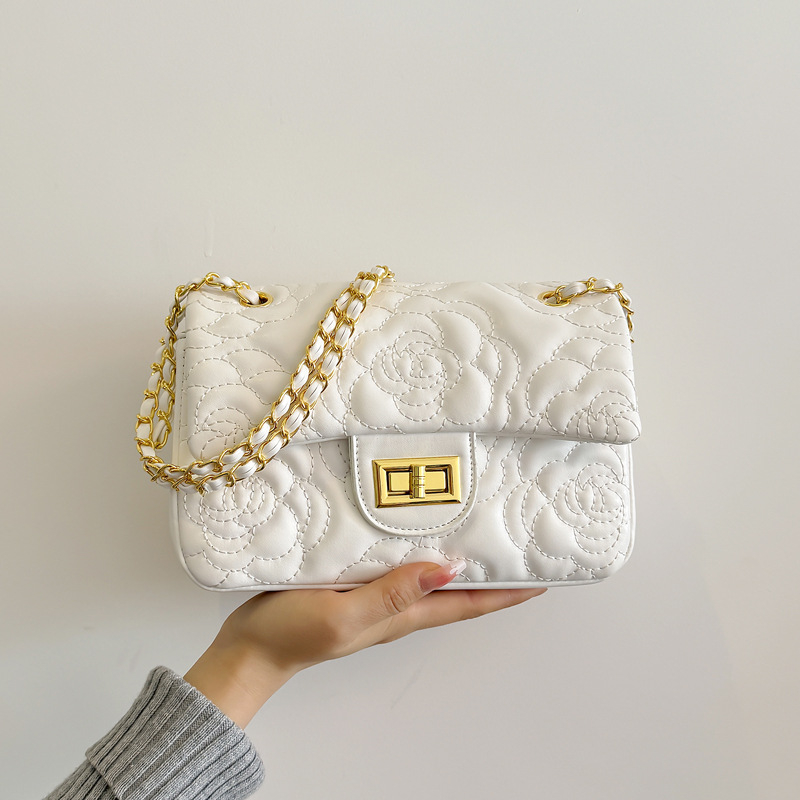 Príručná taška na rameno s horizontálnym štvorcovým tvarom, PU materiál, zámkové zapínanie, vnútorná kapsa na telefón, polyesterová podšívka, jednorramenná ramenná páska