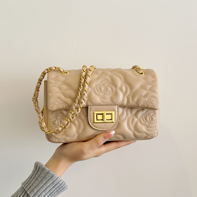 Príručná taška na rameno s horizontálnym štvorcovým tvarom, PU materiál, zámkové zapínanie, vnútorná kapsa na telefón, polyesterová podšívka, jednorramenná ramenná páska