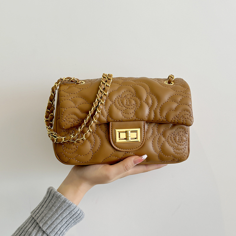 Príručná taška na rameno s horizontálnym štvorcovým tvarom, PU materiál, zámkové zapínanie, vnútorná kapsa na telefón, polyesterová podšívka, jednorramenná ramenná páska