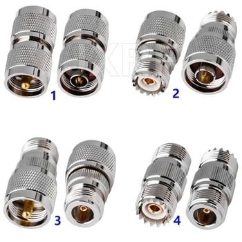 JX коаксиален конектор N към UHF адаптер, мъжки/женски, 1 проводник, медни контакти, PTFE изолация, за мрежова комуникация