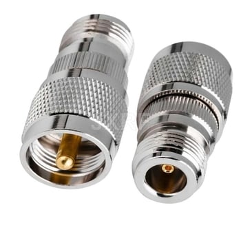 JX коаксиален конектор N към UHF адаптер, мъжки/женски, 1 проводник, медни контакти, PTFE изолация, за мрежова комуникация