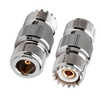 JX коаксиален конектор N към UHF адаптер, мъжки/женски, 1 проводник, медни контакти, PTFE изолация, за мрежова комуникация