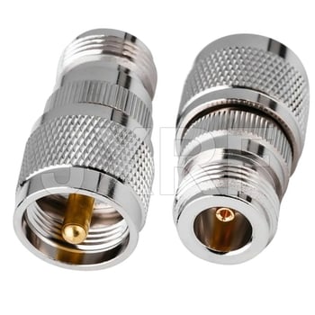 JX коаксиален конектор N към UHF адаптер, мъжки/женски, 1 проводник, медни контакти, PTFE изолация, за мрежова комуникация