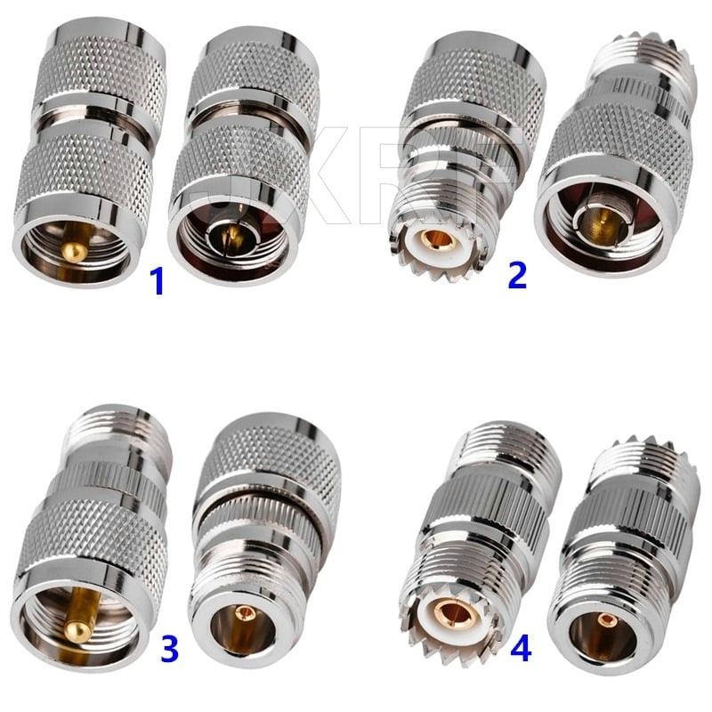 JX коаксиален конектор N към UHF адаптер, мъжки/женски, 1 проводник, медни контакти, PTFE изолация, за мрежова комуникация