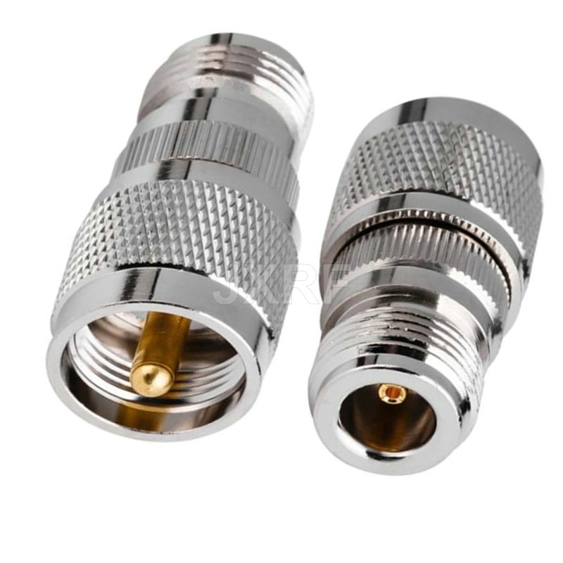 JX коаксиален конектор N към UHF адаптер, мъжки/женски, 1 проводник, медни контакти, PTFE изолация, за мрежова комуникация
