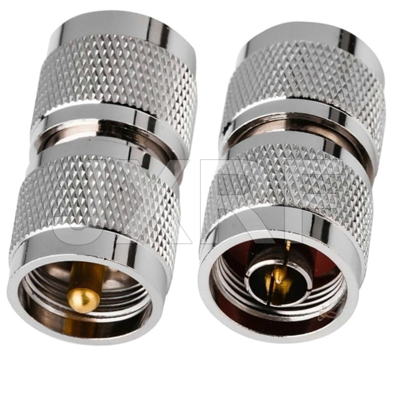 JX коаксиален конектор N към UHF адаптер, мъжки/женски, 1 проводник, медни контакти, PTFE изолация, за мрежова комуникация
