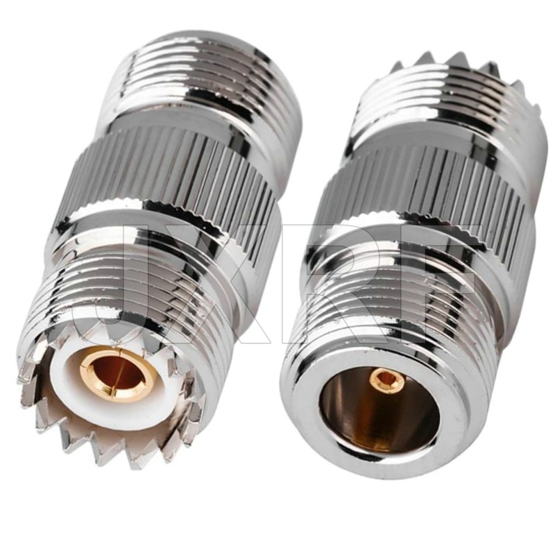 JX коаксиален конектор N към UHF адаптер, мъжки/женски, 1 проводник, медни контакти, PTFE изолация, за мрежова комуникация