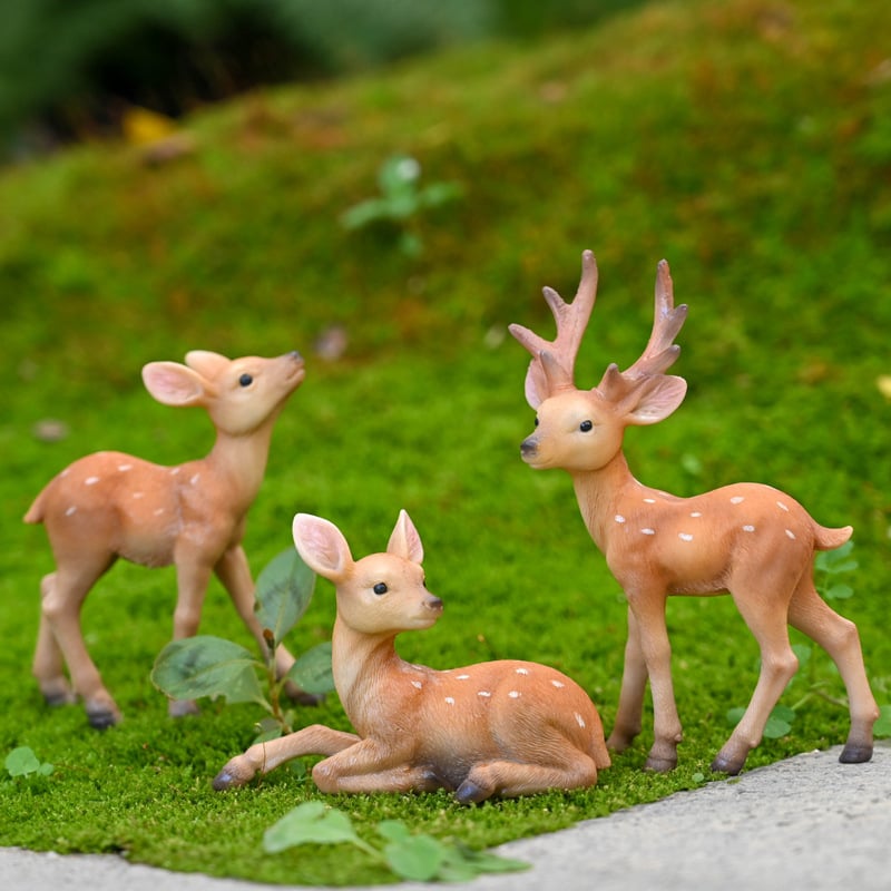 Фигура на елен от смола за настолен декор, пасторален стил, категория: Животни, опаковка: картон