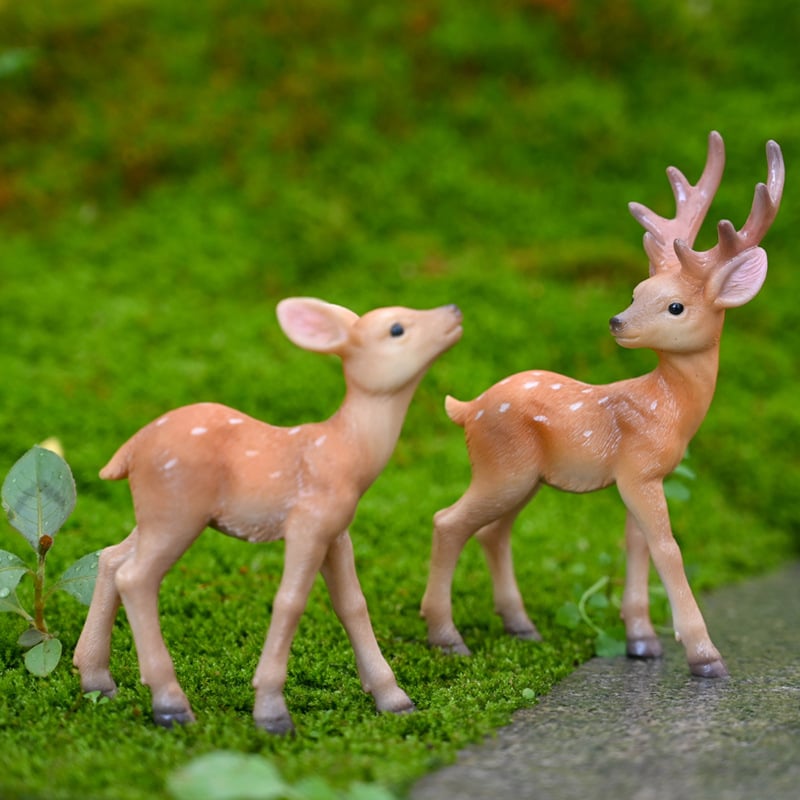 Фигура на елен от смола за настолен декор, пасторален стил, категория: Животни, опаковка: картон