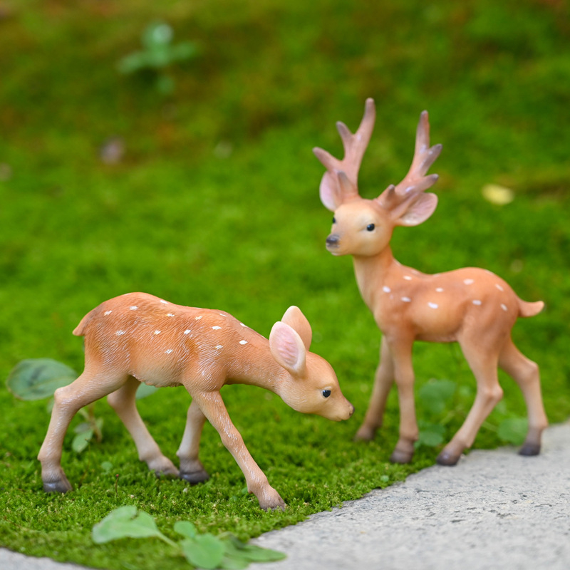 Фигура на елен от смола за настолен декор, пасторален стил, категория: Животни, опаковка: картон