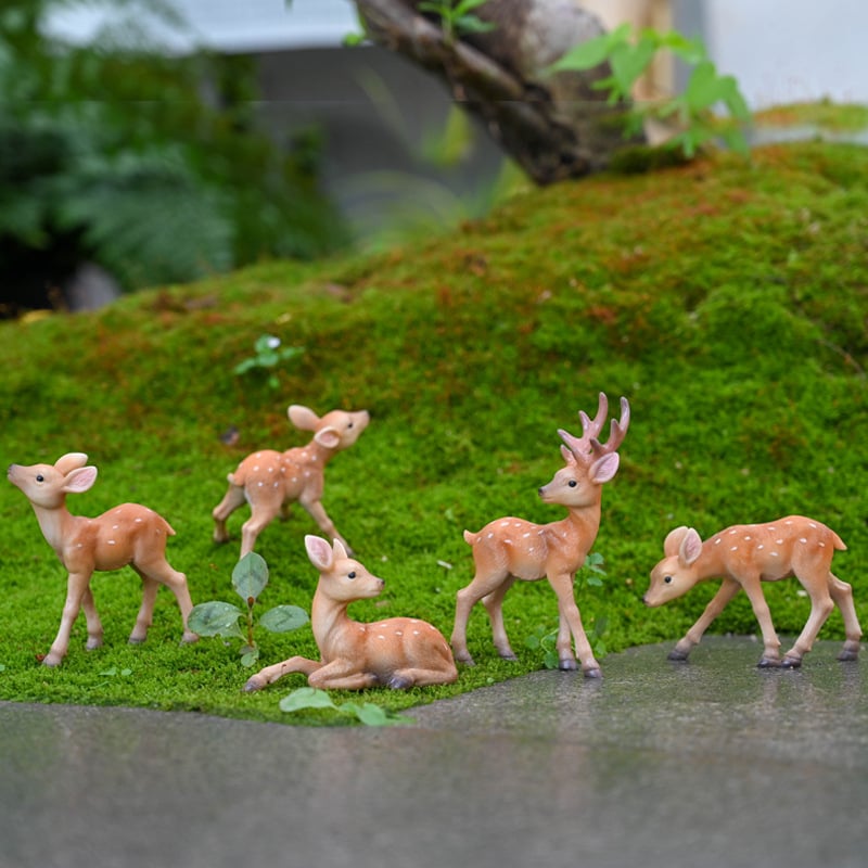 Фигура на елен от смола за настолен декор, пасторален стил, категория: Животни, опаковка: картон