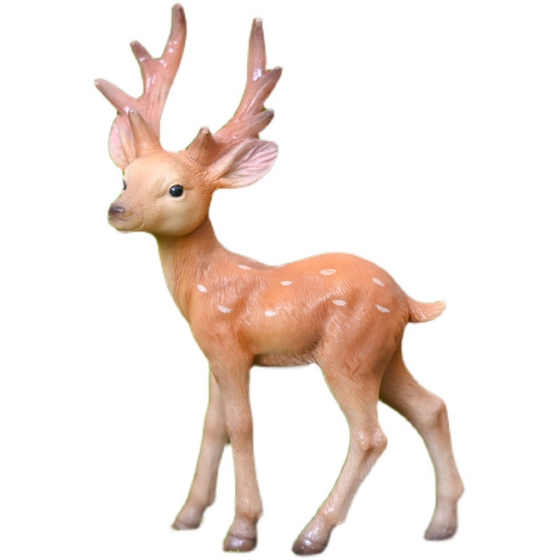 Фигура на елен от смола за настолен декор, пасторален стил, категория: Животни, опаковка: картон