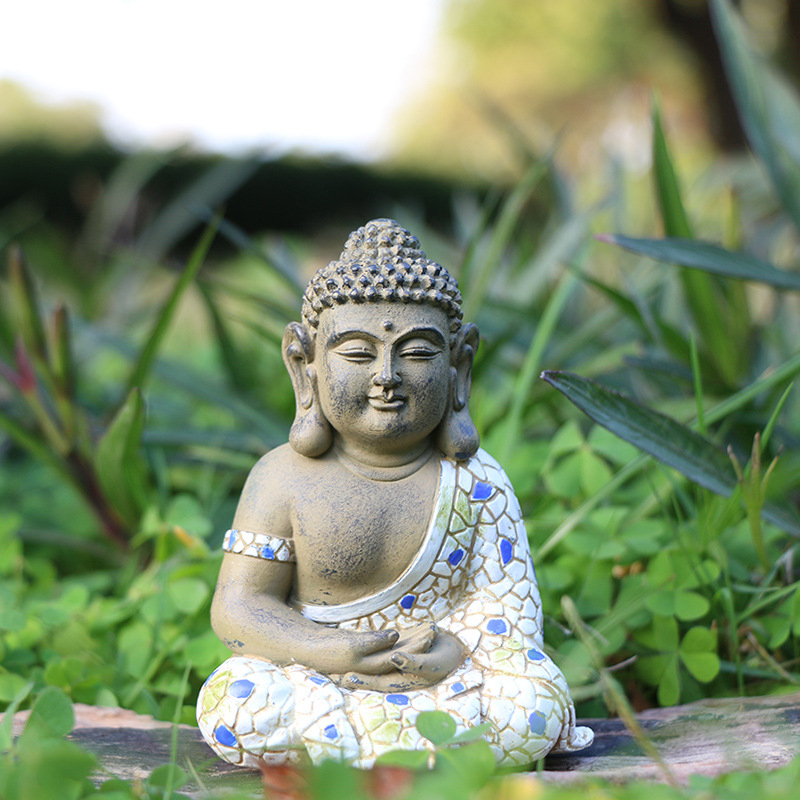 Buddha gradska statua, smolni zanati, sintetička smola, pastoralni stil, Zhuo Hua marka