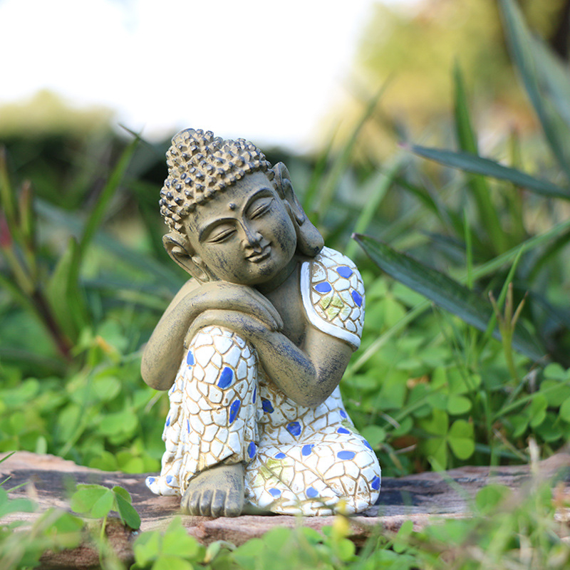 Buddha gradska statua, smolni zanati, sintetička smola, pastoralni stil, Zhuo Hua marka