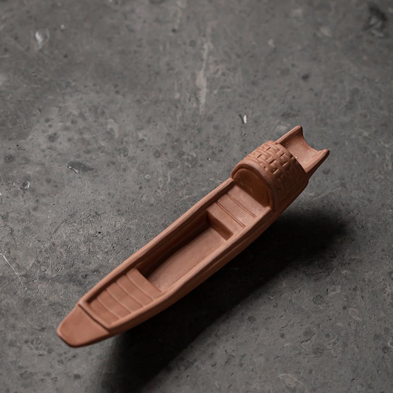 Decor ceramic de barcă – făcut manual, Zen pentru acvariu, micro peisaj