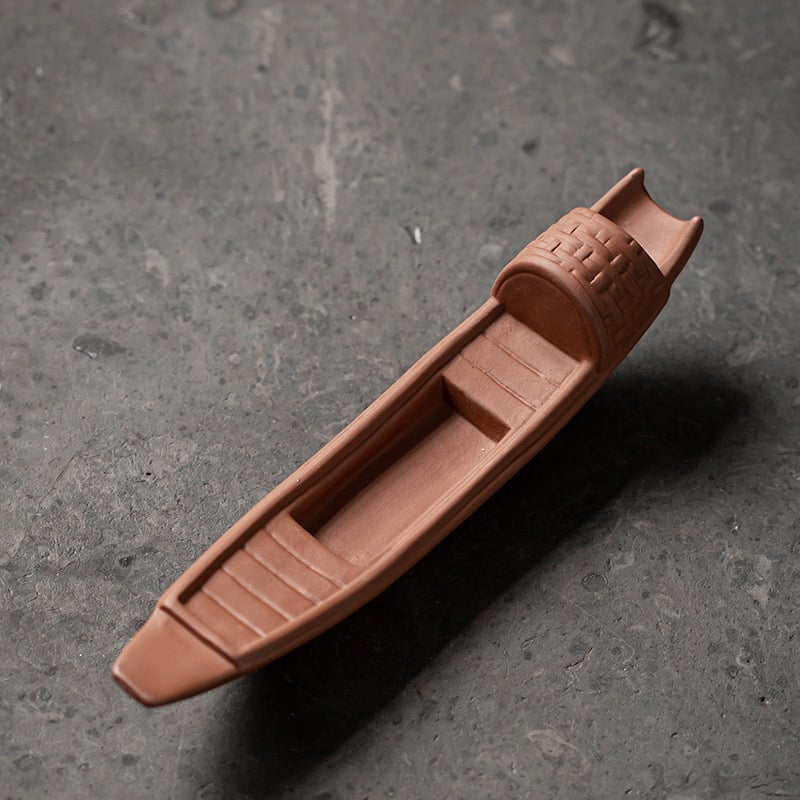 Decor ceramic de barcă – făcut manual, Zen pentru acvariu, micro peisaj