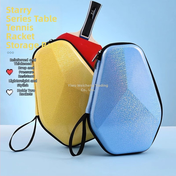 Geantă pentru rachete de ping-pong, husă dură de protecție, capacitate mare, compartimente duale pentru rachete (orizontal și vertical)