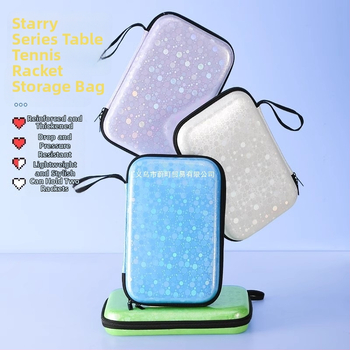 Geantă pentru rachete de ping-pong, husă dură de protecție, capacitate mare, compartimente duale pentru rachete (orizontal și vertical)