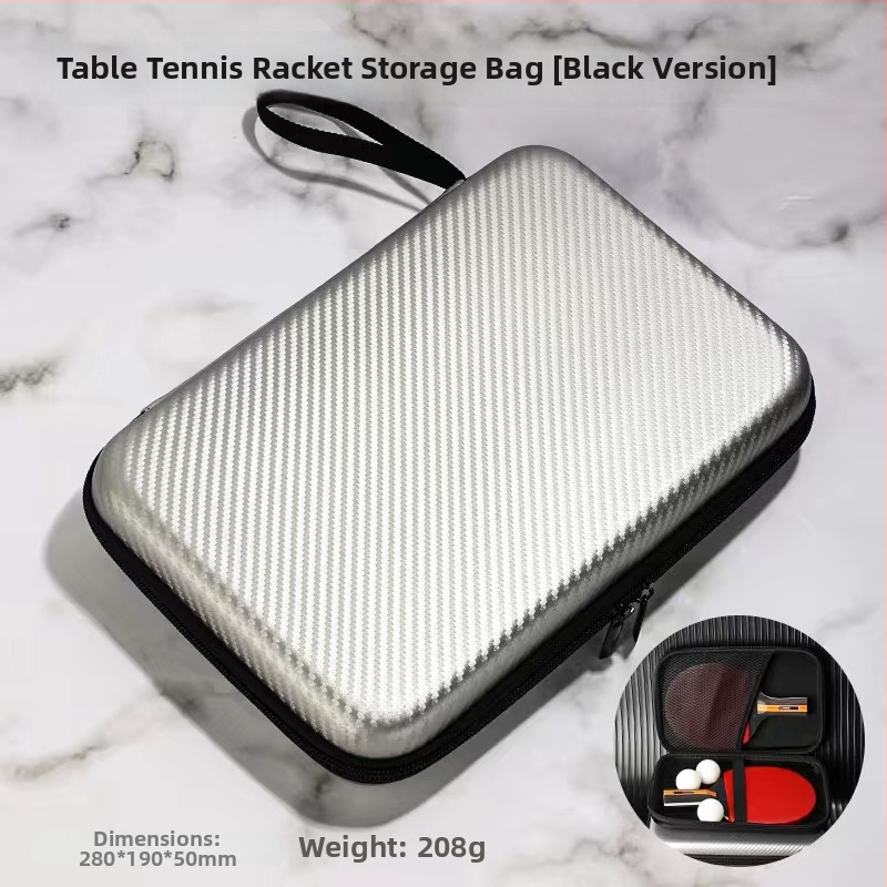 Geantă pentru rachete de ping-pong, husă dură de protecție, capacitate mare, compartimente duale pentru rachete (orizontal și vertical)