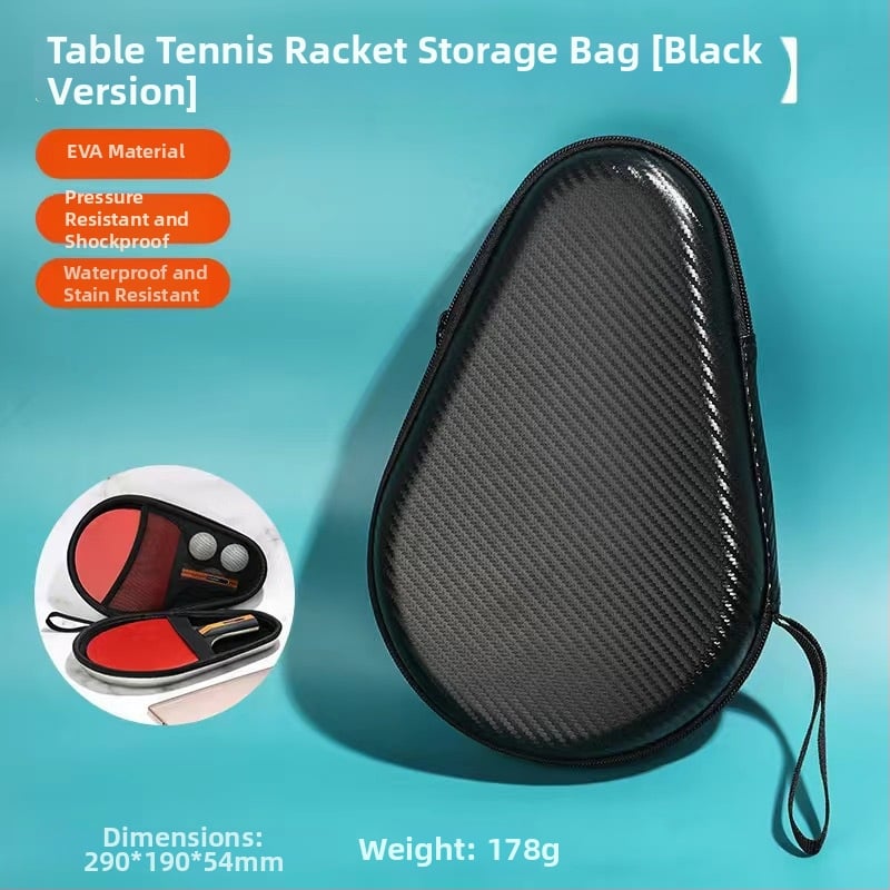 Geantă pentru rachete de ping-pong, husă dură de protecție, capacitate mare, compartimente duale pentru rachete (orizontal și vertical)
