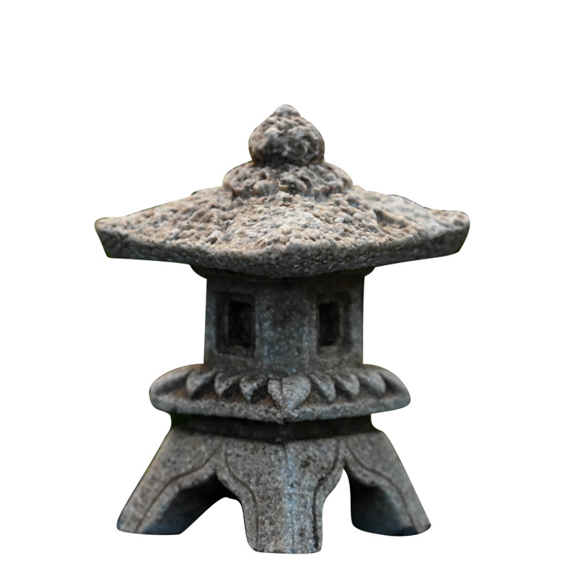Kineskog stila mikro pejzažni kameni lanterna vrtna dekoracija, stijenoviti kraj s vodnim pogledom, bonsai i mali kameni paviljon (Materijal: smola; Stil: pastoralni; Kategorija: smolni rukotvorine)