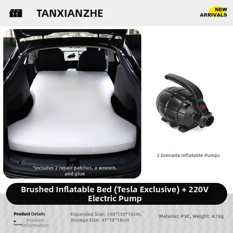 Saltea gonflabilă pentru mașină, pentru bancheta din spate Tesla Model Y – pat de dormit pentru camping nocturn (PVC)