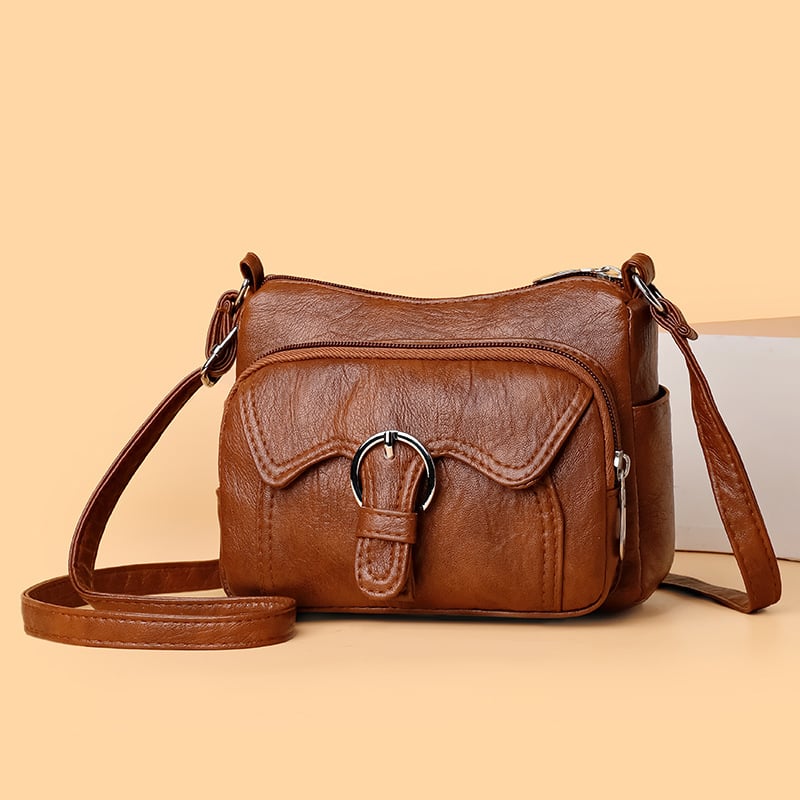 Kvadratna crossbody torba - PU materijal, ulični stil, vodoravni kvadratni oblik, zatvarač, unutarnja džep sa zipom
