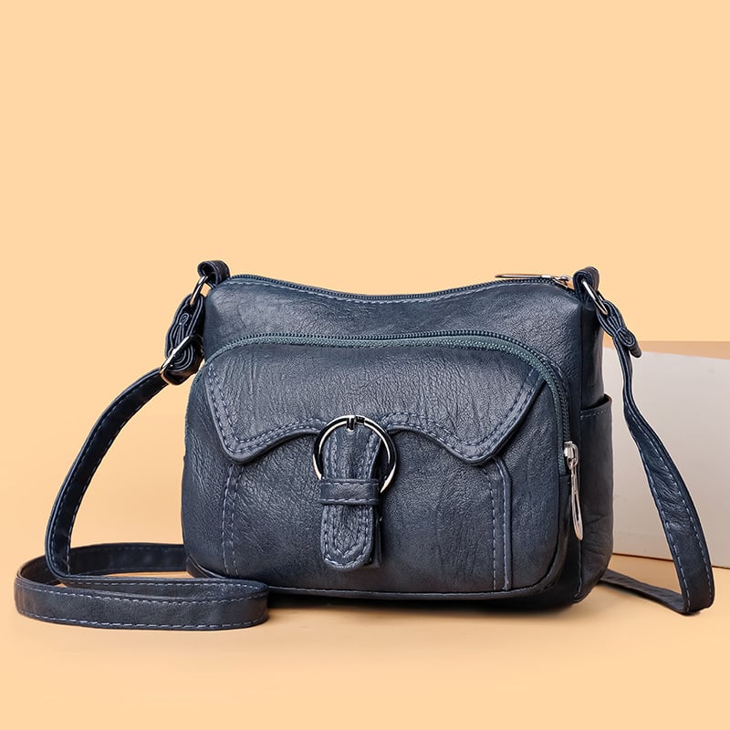 Kvadratna crossbody torba - PU materijal, ulični stil, vodoravni kvadratni oblik, zatvarač, unutarnja džep sa zipom
