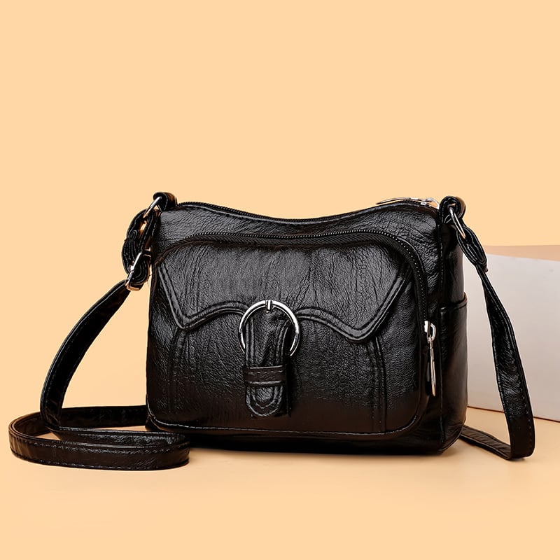 Kvadratna crossbody torba - PU materijal, ulični stil, vodoravni kvadratni oblik, zatvarač, unutarnja džep sa zipom