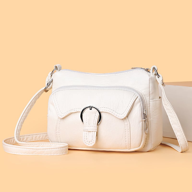 Kvadratna crossbody torba - PU materijal, ulični stil, vodoravni kvadratni oblik, zatvarač, unutarnja džep sa zipom