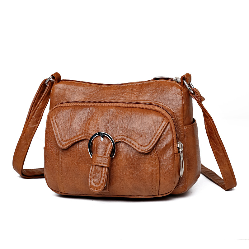 Kvadratna crossbody torba - PU materijal, ulični stil, vodoravni kvadratni oblik, zatvarač, unutarnja džep sa zipom