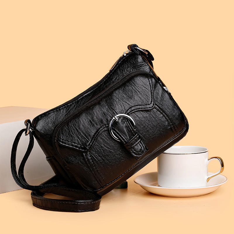 Kvadratna crossbody torba - PU materijal, ulični stil, vodoravni kvadratni oblik, zatvarač, unutarnja džep sa zipom