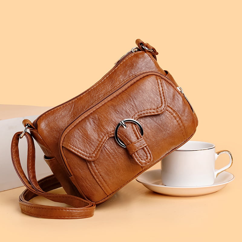 Kvadratna crossbody torba - PU materijal, ulični stil, vodoravni kvadratni oblik, zatvarač, unutarnja džep sa zipom