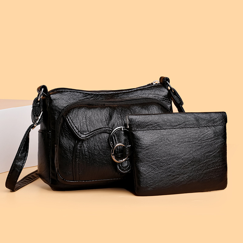 Kvadratna crossbody torba - PU materijal, ulični stil, vodoravni kvadratni oblik, zatvarač, unutarnja džep sa zipom