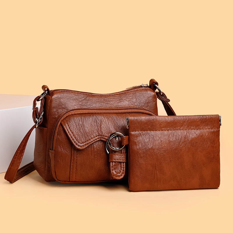 Kvadratna crossbody torba - PU materijal, ulični stil, vodoravni kvadratni oblik, zatvarač, unutarnja džep sa zipom