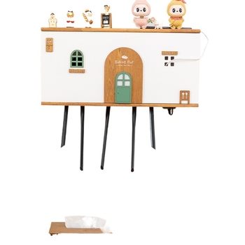 Cutie de depozitare pentru router wireless, montată pe perete, 6 niveluri, decor cu floare de mătase pentru set-top box, depozitare de călătorie