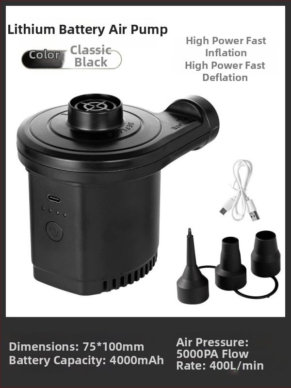 Prenosná nafukovacia pumpa pre nafukovacie predmety s napájaním z auta, 12V, 120W, prietok >70 L/min, kontinuálna prevádzka >20 min