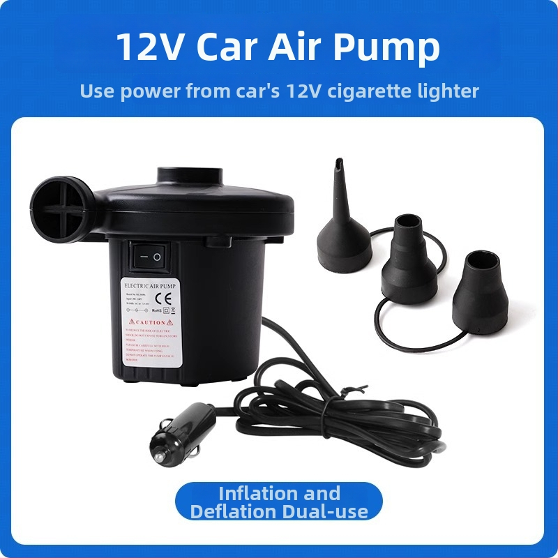 Prenosná nafukovacia pumpa pre nafukovacie predmety s napájaním z auta, 12V, 120W, prietok >70 L/min, kontinuálna prevádzka >20 min