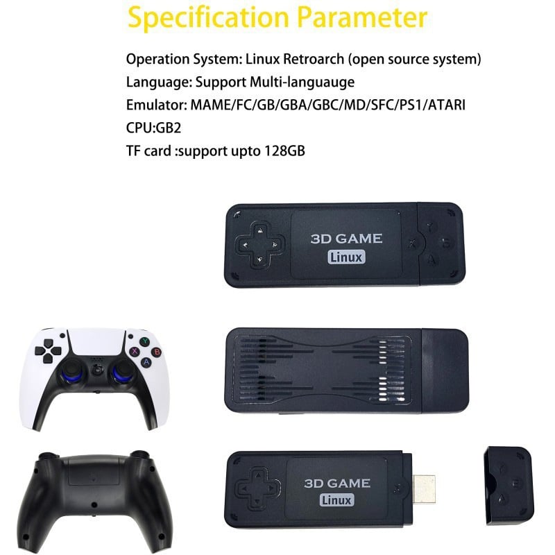 Namų arkadinė žaidimų konsolė su dviejų žaidėjų valdikliais, USB, HDMI, 1 GB RAM, OEM apdorojimas