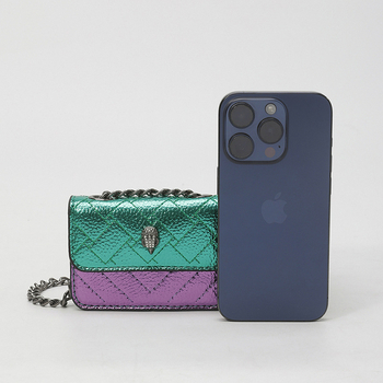 Női crossbody táska lánccal, mini négyszögletes, fedéllel, PU anyag, mágneses zár, belső syntetikus bőr, horizontális forma