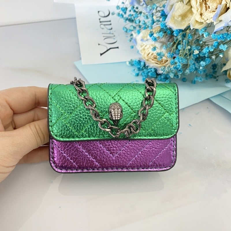 Női crossbody táska lánccal, mini négyszögletes, fedéllel, PU anyag, mágneses zár, belső syntetikus bőr, horizontális forma