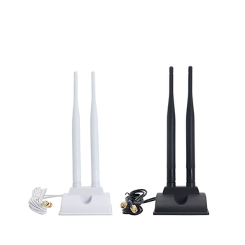 Двудиапазонна безжична антена 2.4 GHz/5.8 GHz, 10 dBi усилване, SWR ≤ 1.8, настолен вакуумен монтаж, за WiFi и Bluetooth