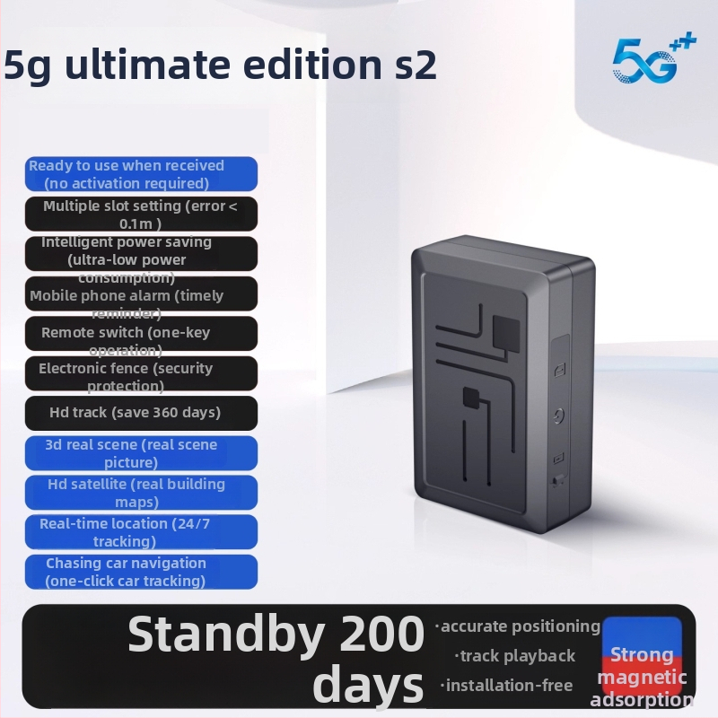 Locator GPS pentru vehicule Beidou 5G – Precizie 5m, 6 alarme, Durata baterie 1000, Alimentare Type-C, Montaj magnetic