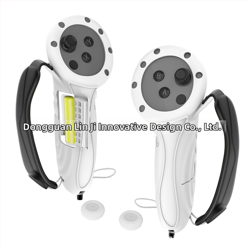 Dlhý rukoväťový silikónový ochranný kryt pre Quest 3/Quest 3s – protišmykový, proti nárazu, proti pádu; Materiály: silikón, PC, nylon, ABS, PP, TPU; Kompatibilita: Quest 3/Quest 3s; Hmotnosť: 160 g