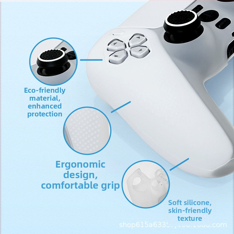 Silikónový ochranný kryt na ovládače PS5 a Xbox Series X — priehľadný matný povrch, proti poteniu, hmotnosť 30 g
