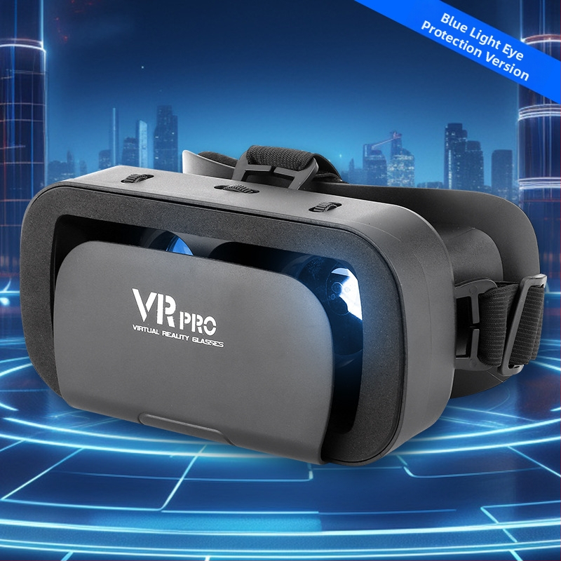 VR brilles galvas uzlikšanai mobilajam telefonam, 3D virtuālā realitāte kino un spēles | Displejs: 300; Video ievade: telefons; Izšķirtspēja: 720-1080; Ekrāna izmērs: 4-7